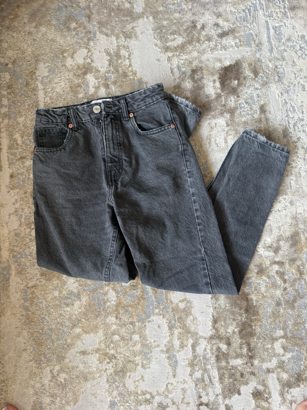Zara Black Denim Mom Jeans